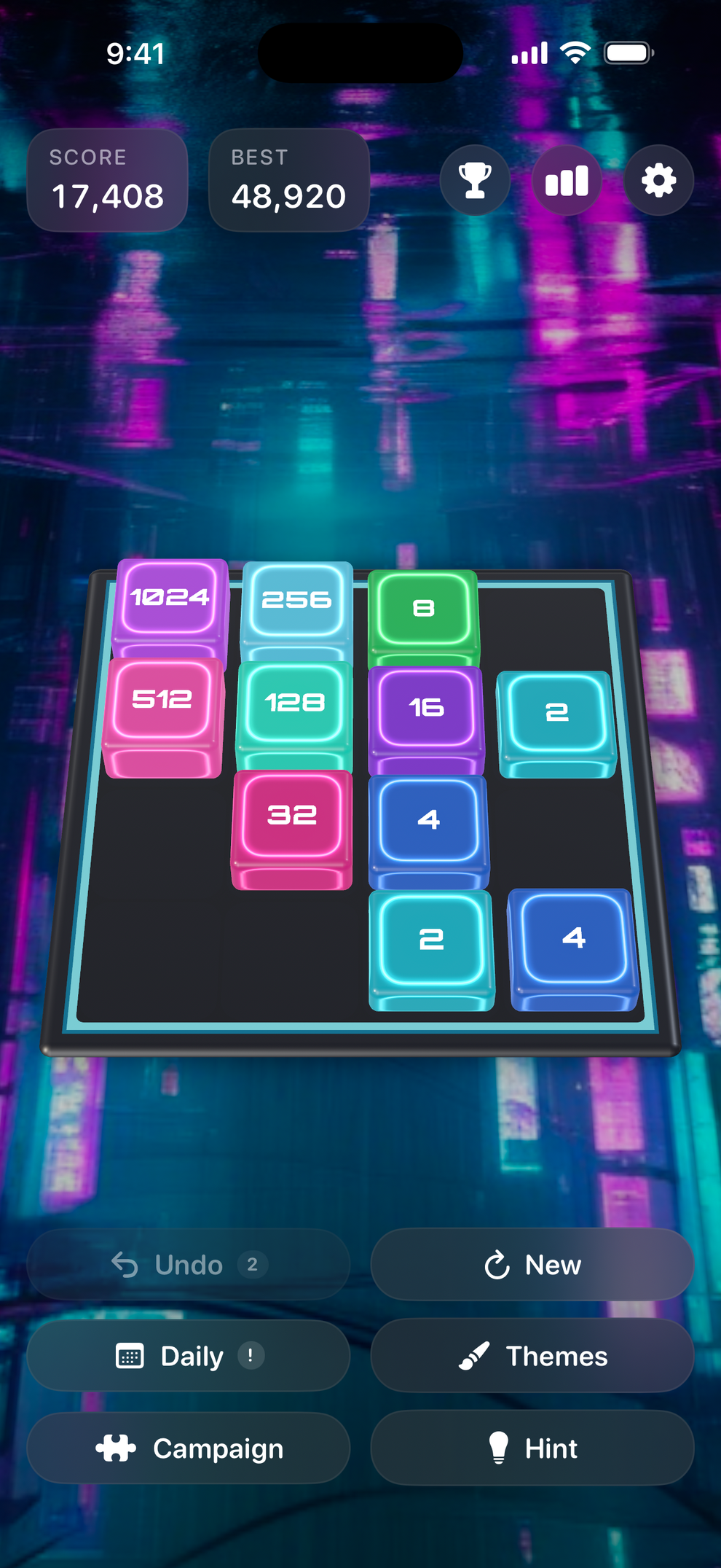 Midnight Neon — Freeplay, the endless board, in another material.